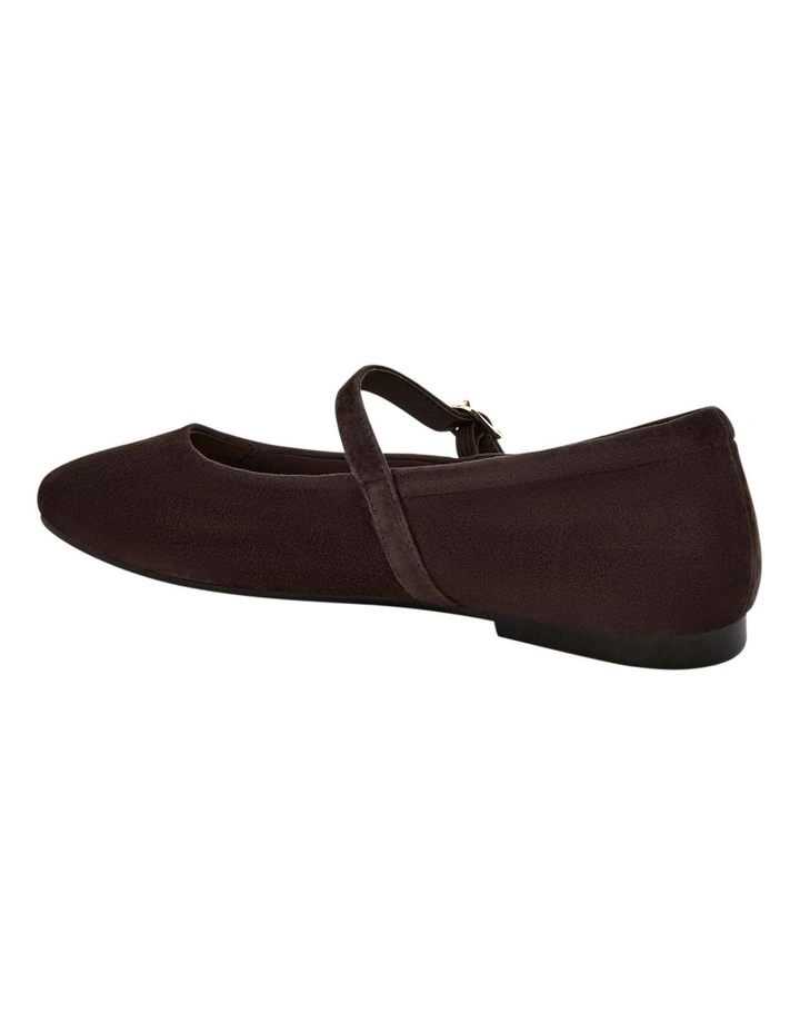 Athena Ballet Flats in Chocolate Suede image 3