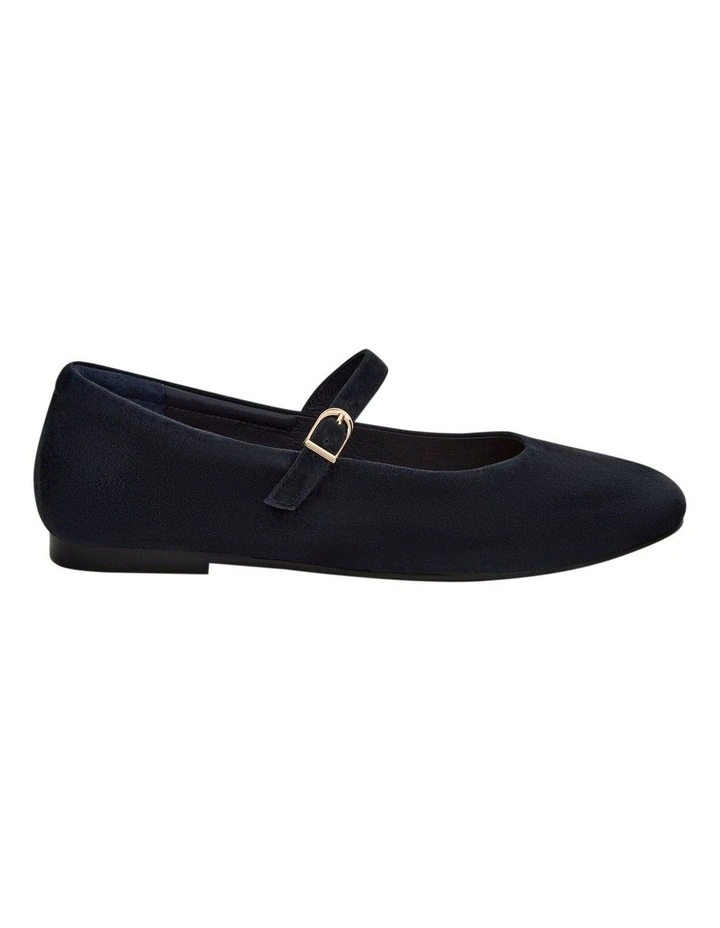 Athena Ballet Flats in Navy Suede image 1