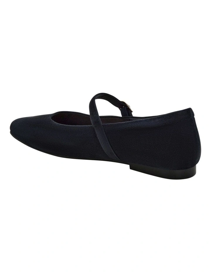 Athena Ballet Flats in Navy Suede image 3