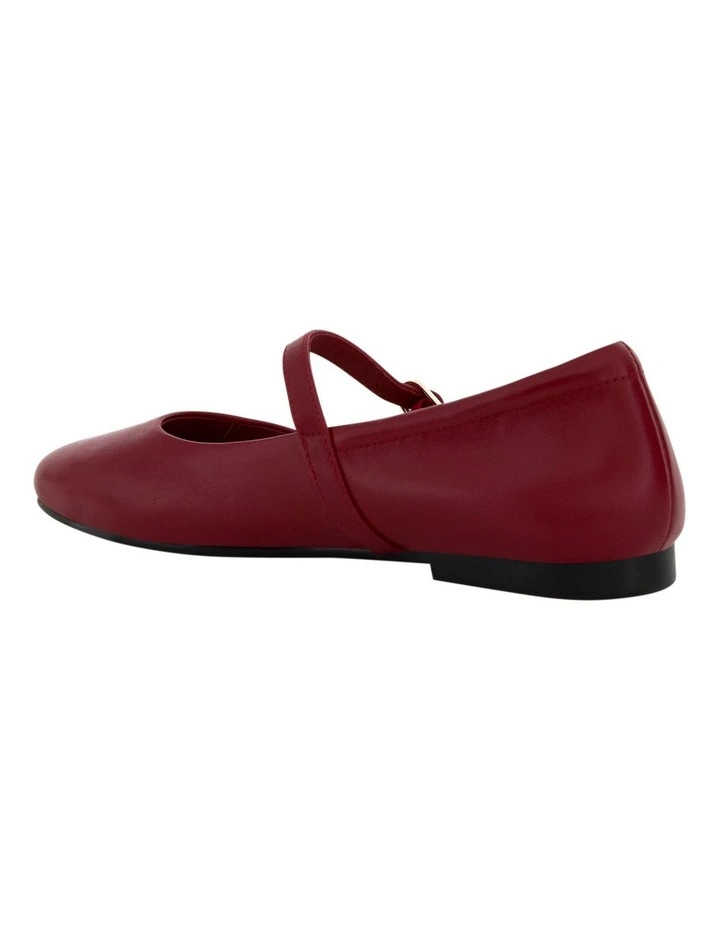 Athena Ballet Flats in Red Leather image 3