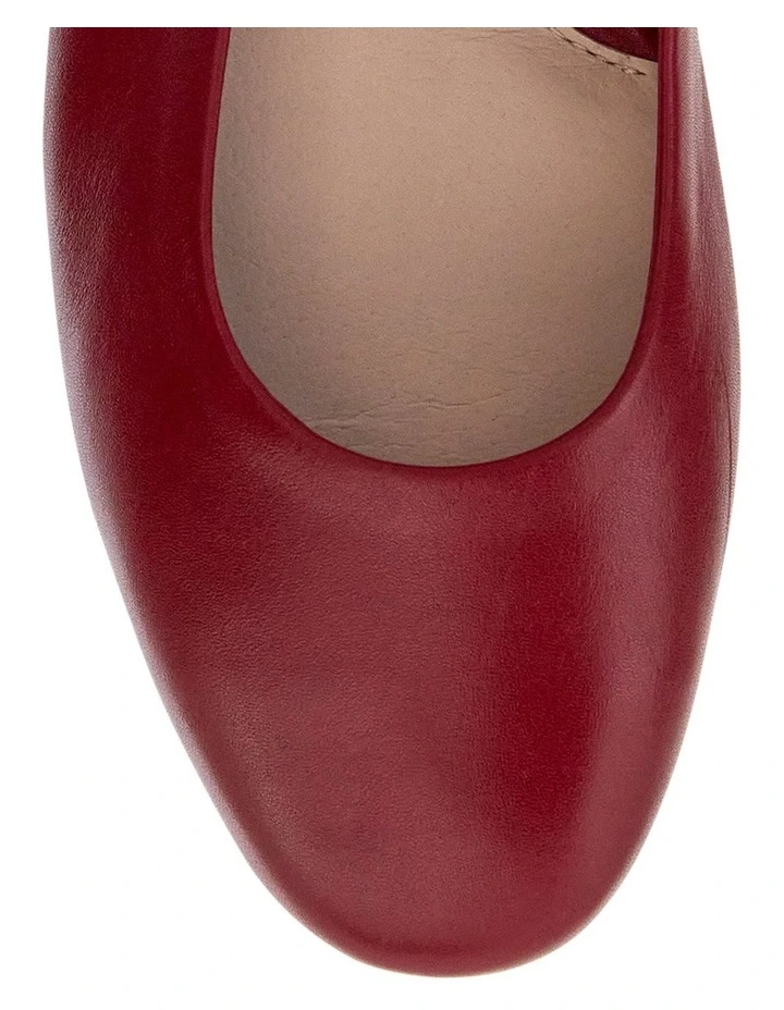 Athena Ballet Flats in Red Leather image 4