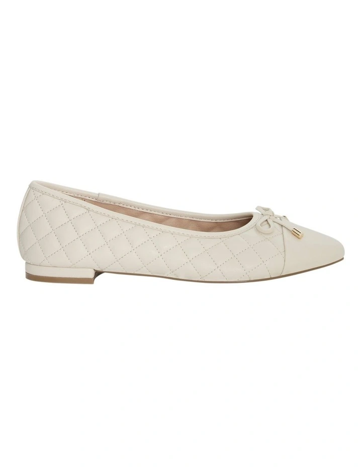 Belgium Ballet Flats in Ivory Leather image 1