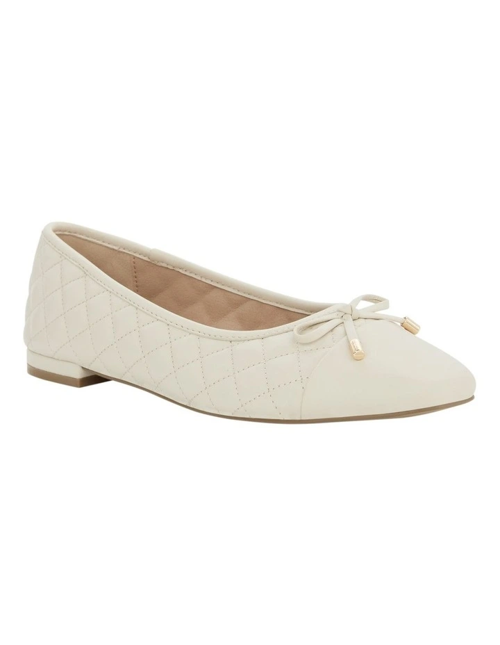 Belgium Ballet Flats in Ivory Leather image 2