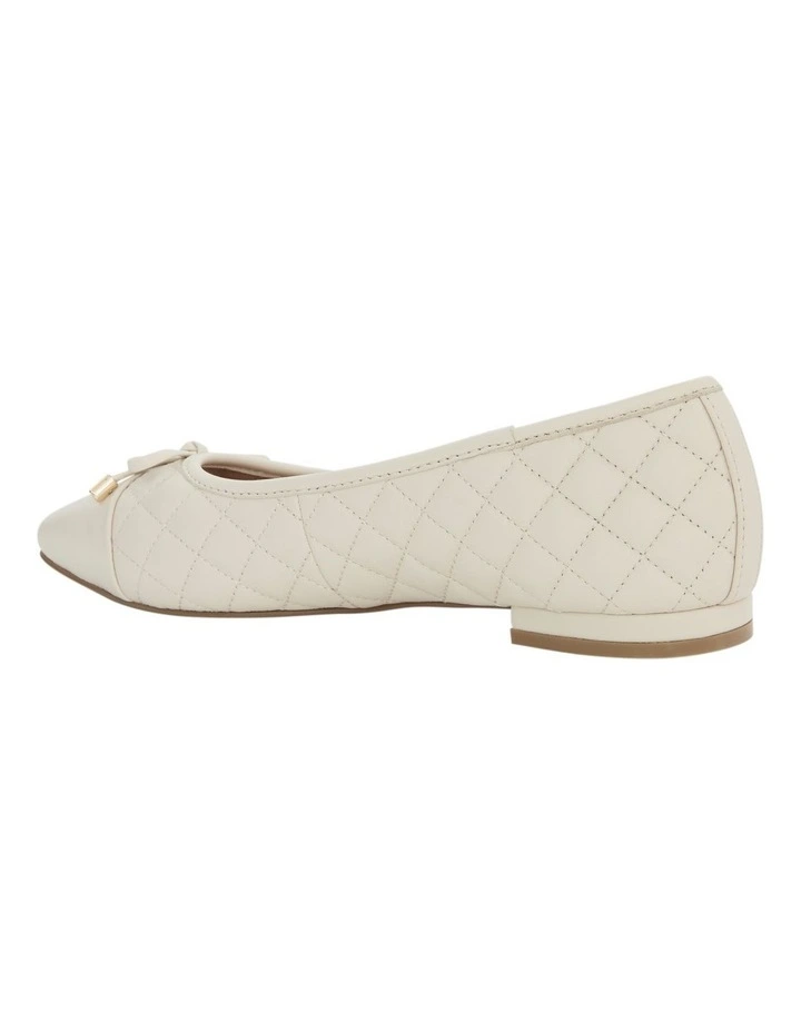 Belgium Ballet Flats in Ivory Leather image 3