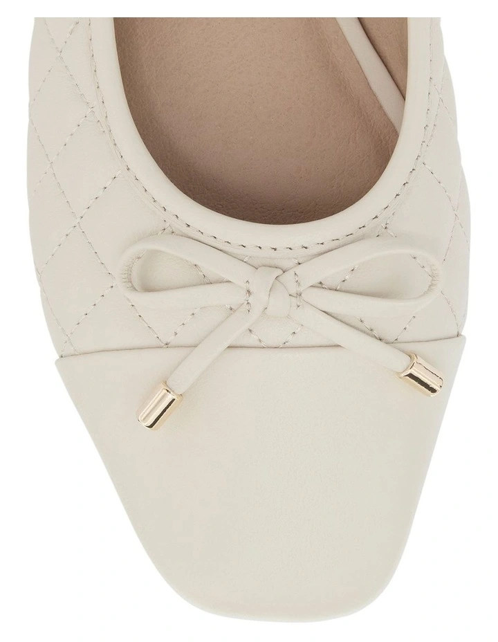 Belgium Ballet Flats in Ivory Leather image 4
