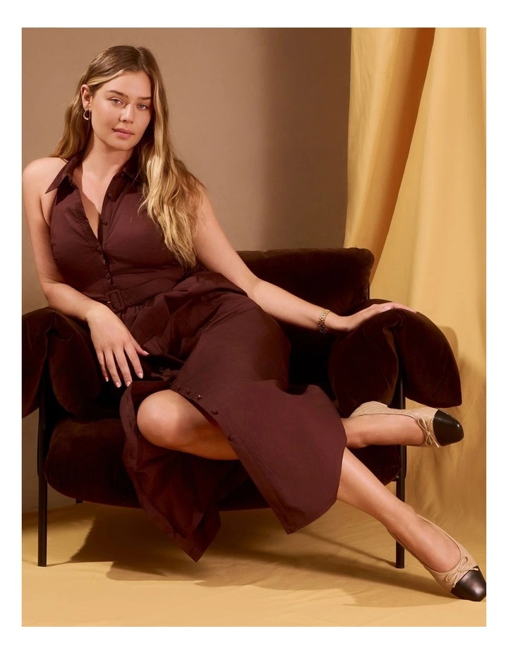 Belgium Ballet Flats in Black Leather / Nude image 4