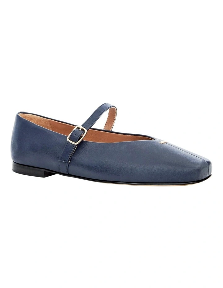 Pearl Ballet Flats in Navy Leather image 2