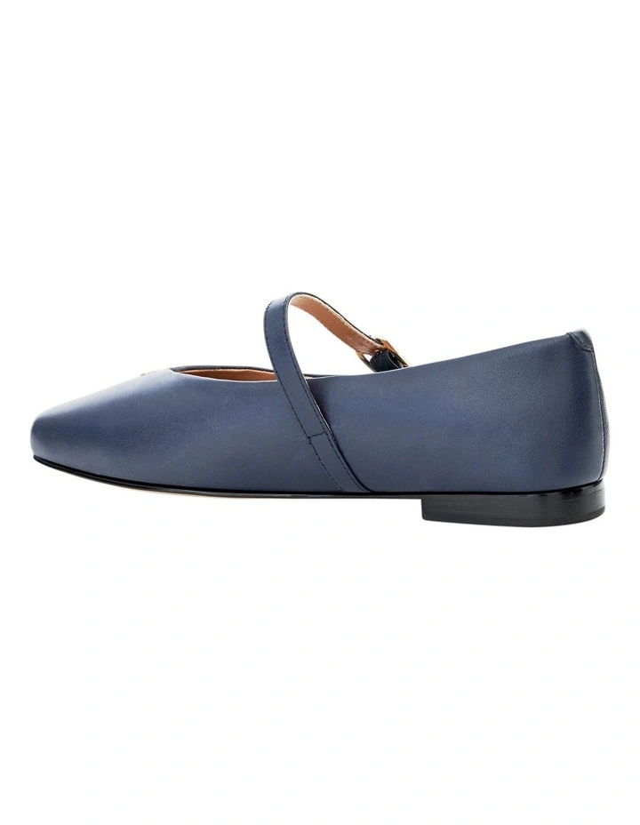 Pearl Ballet Flats in Navy Leather image 3