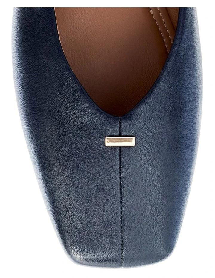 Pearl Ballet Flats in Navy Leather image 4