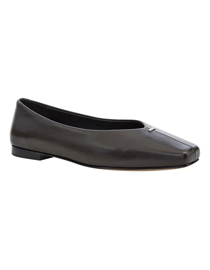 Piazza Ballet Flats in Chocolate Leather image 2