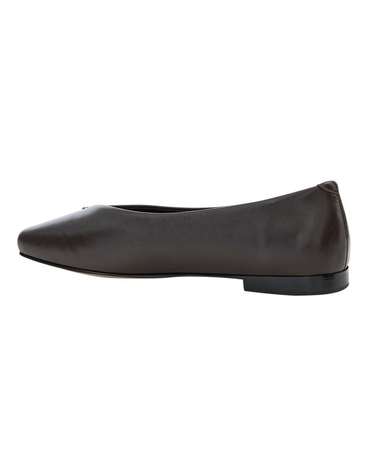 Piazza Ballet Flats in Chocolate Leather image 3