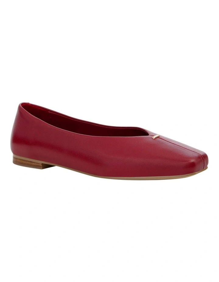 Piazza Ballet Flats in Red Leather image 2