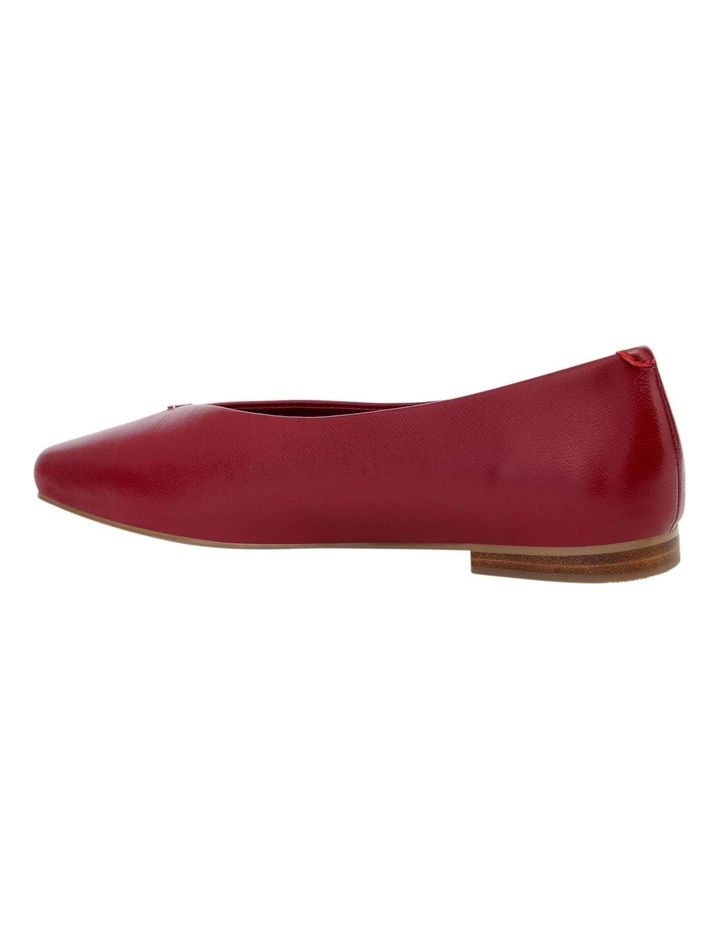 Piazza Ballet Flats in Red Leather image 3
