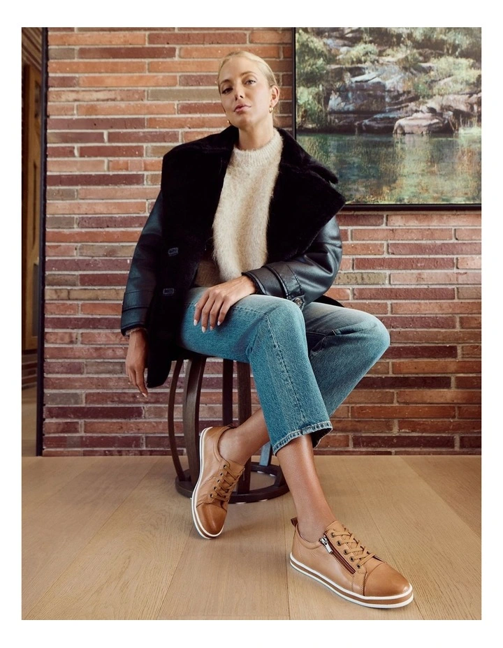 Whisper Sneakers in Tan Leather image 2