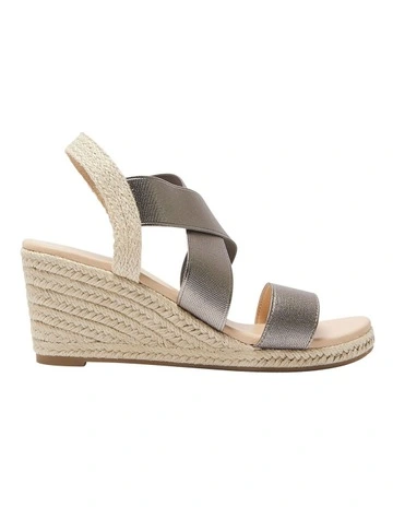 Selina Sandals in Pewter Elastic