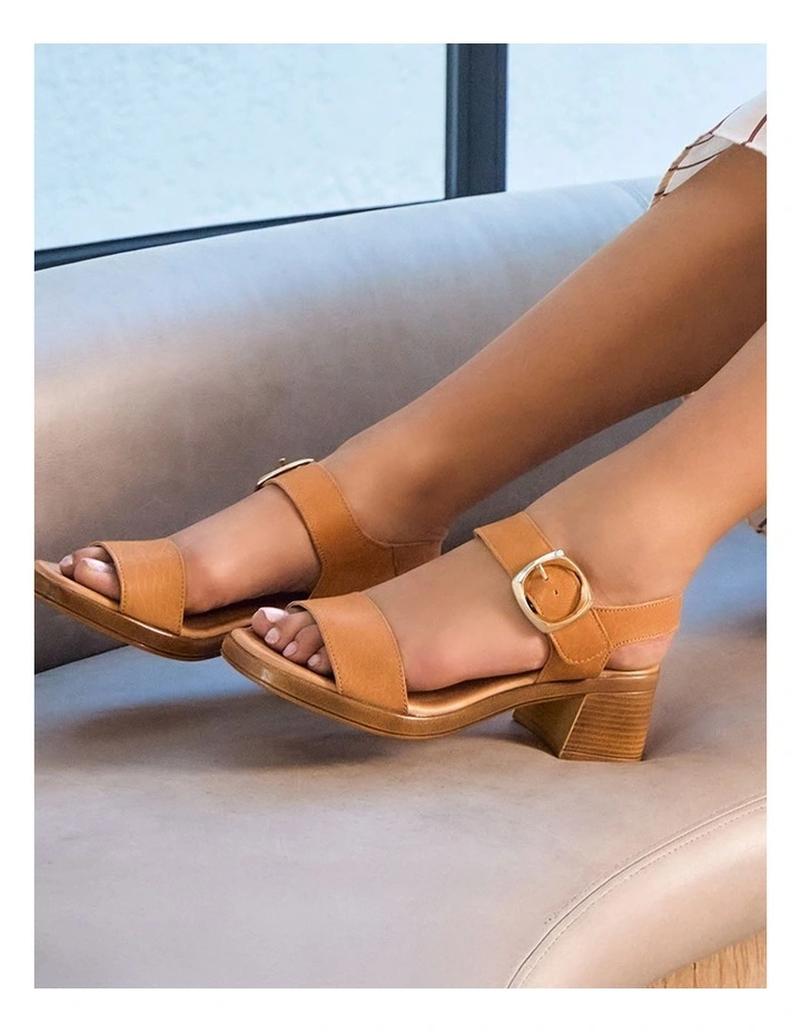 Imagine Leather Sandals in Tan image 4