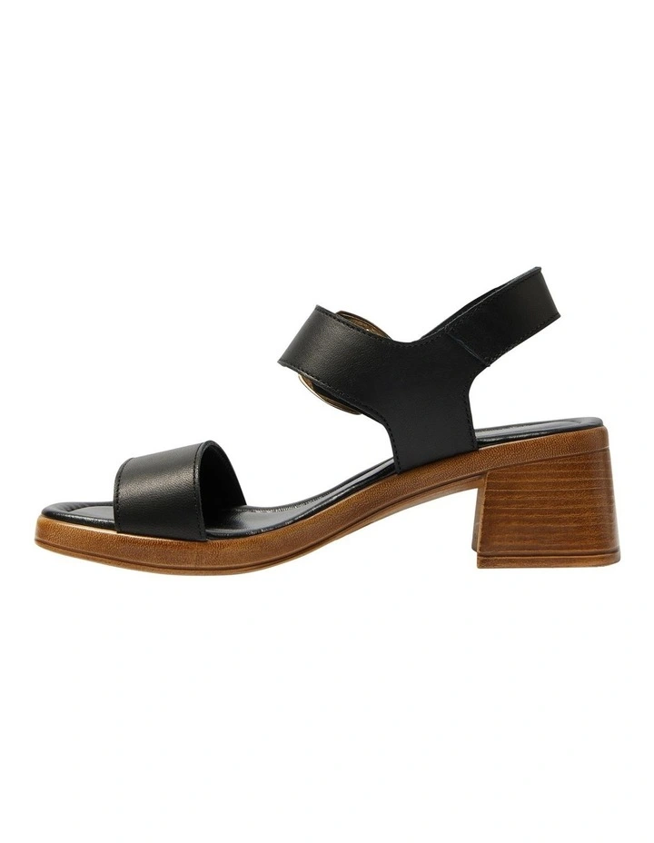 Imagine Leather Sandals in Black image 3