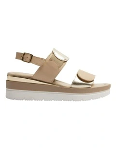 Imply Sandals in Gold/Beige Multi