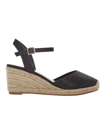Santos Sandals in Black Glitter Fabric