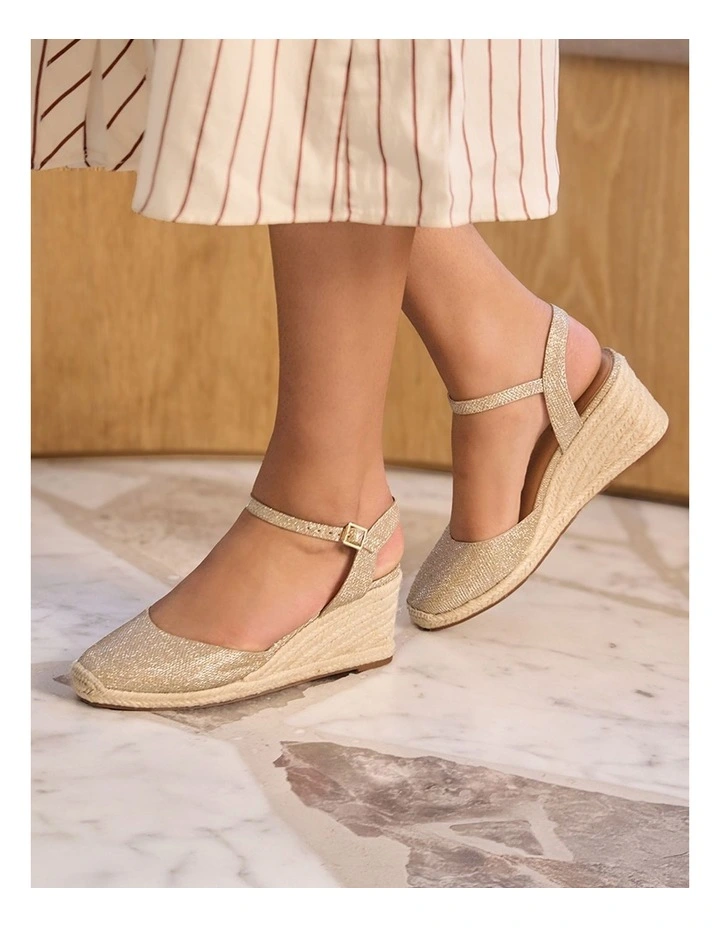 Santos Sandals in Gold Fabric image 2