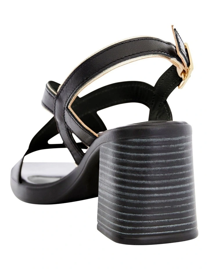 Heart Sandals in Black image 3