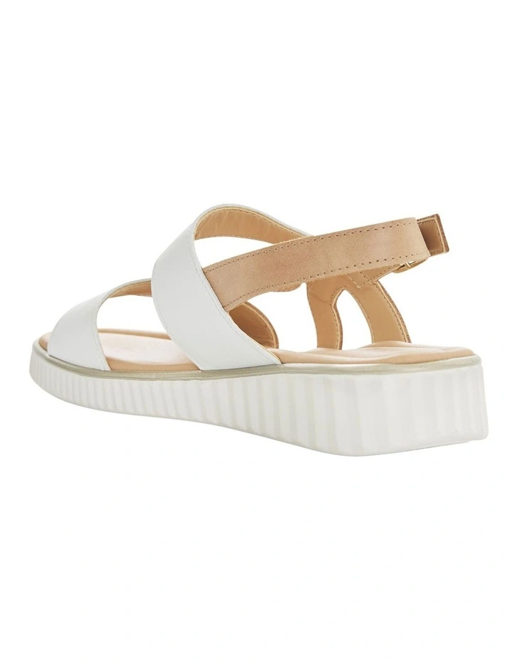 Solo Sandals in Camel Leather / White image 3