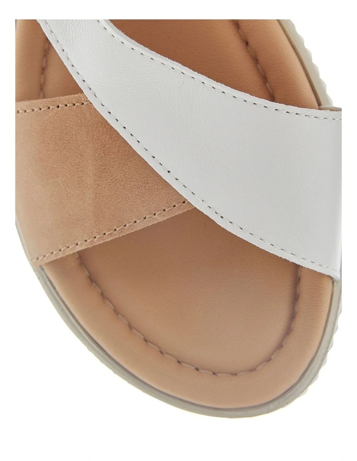 Solo Sandals in Camel Leather / White image 4