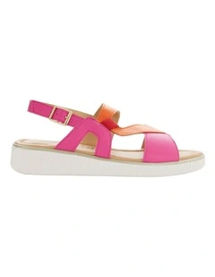 Solo Sandals in Pink Leather / Orange