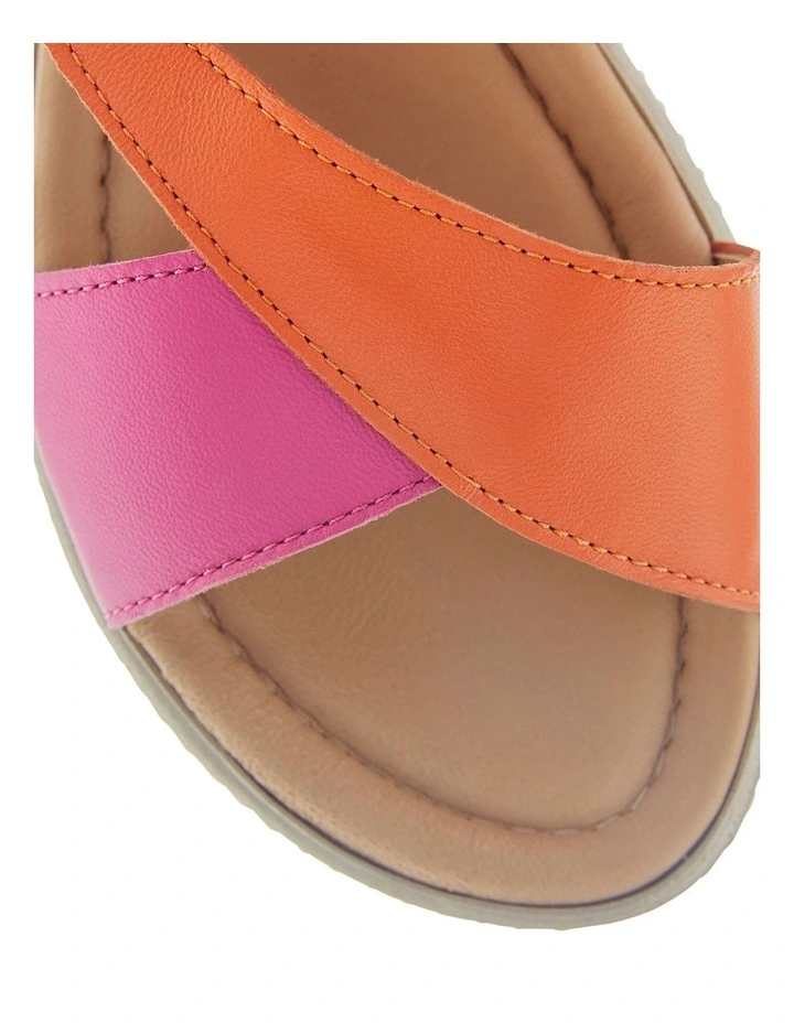 Solo Sandals in Pink Leather / Orange image 4