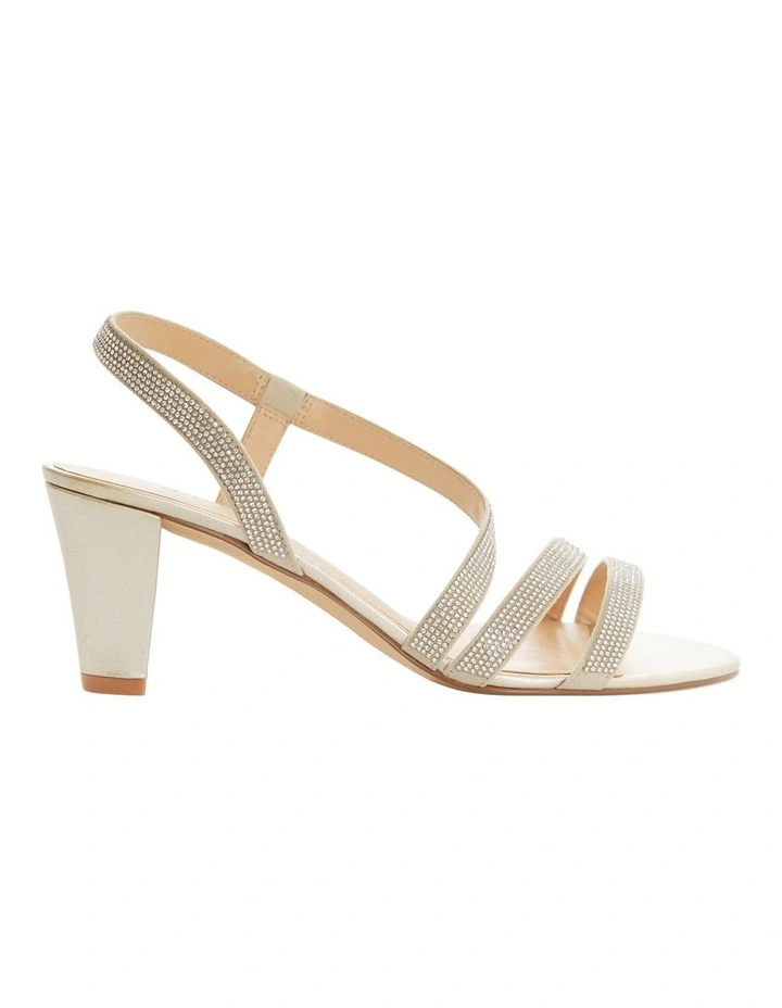 Akira Sandals in Gold Diamante image 1