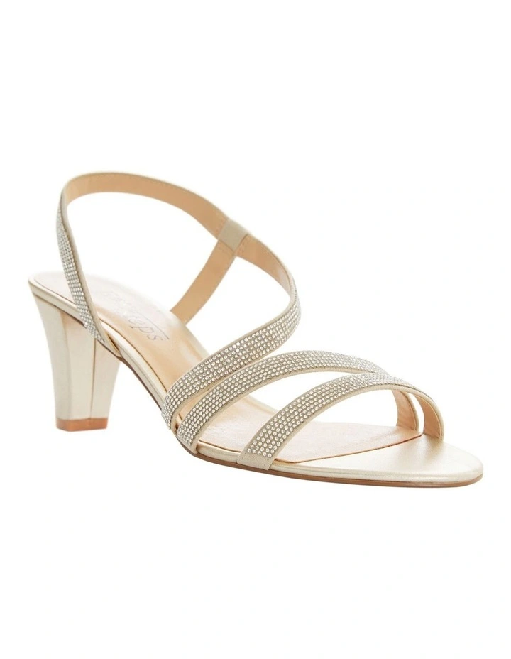 Akira Sandals in Gold Diamante image 2