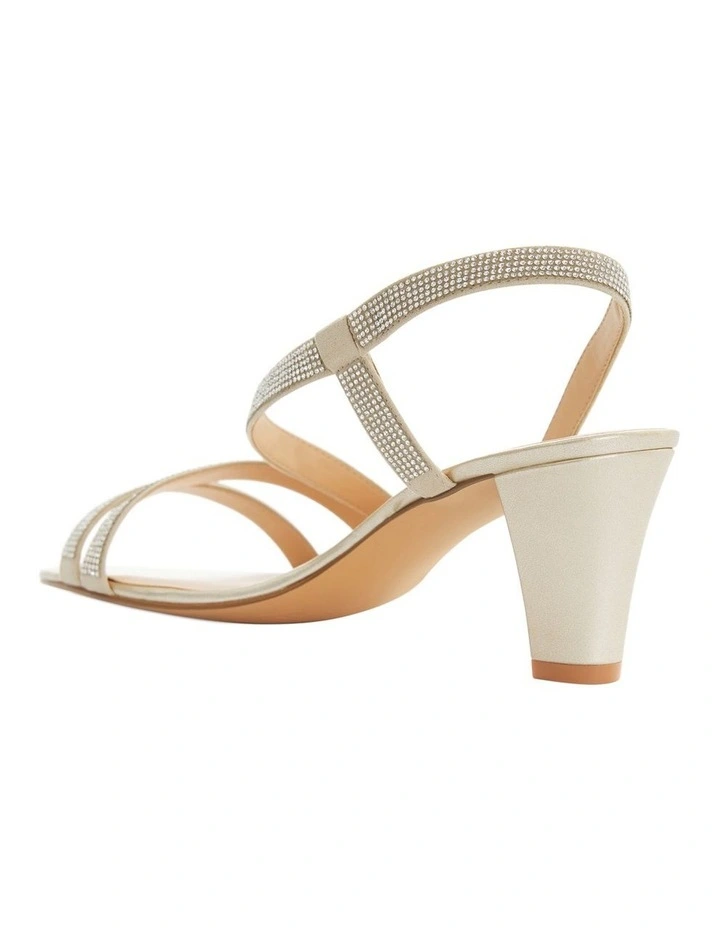 Akira Sandals in Gold Diamante image 3