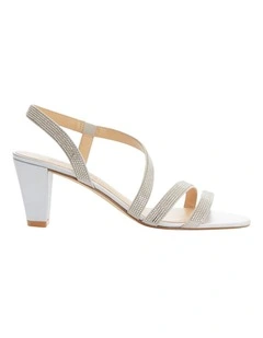 Akira Sandals in Silver Diamante