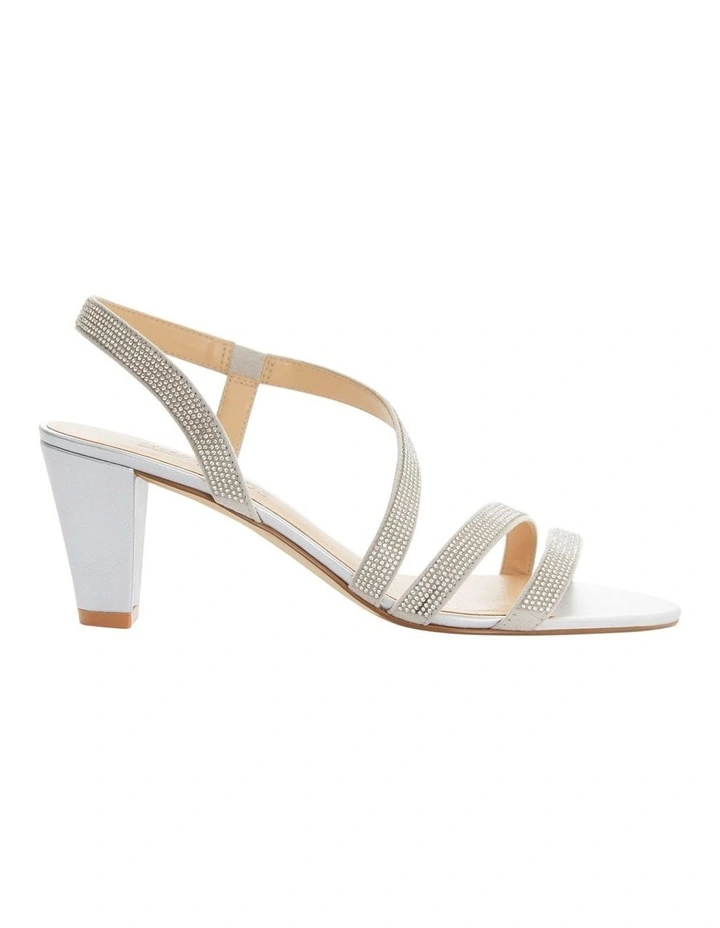 Akira Sandals in Silver Diamante image 1