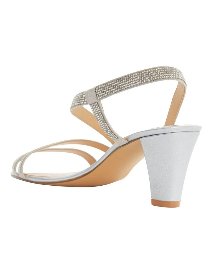 Akira Sandals in Silver Diamante image 3