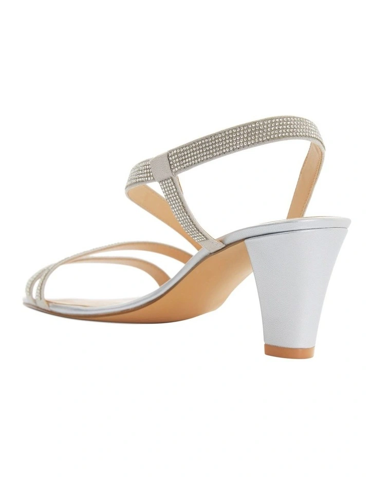 Akira Sandals in Silver Diamante image 3