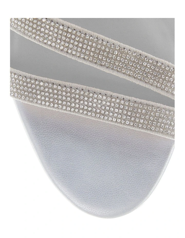 Akira Sandals in Silver Diamante image 4