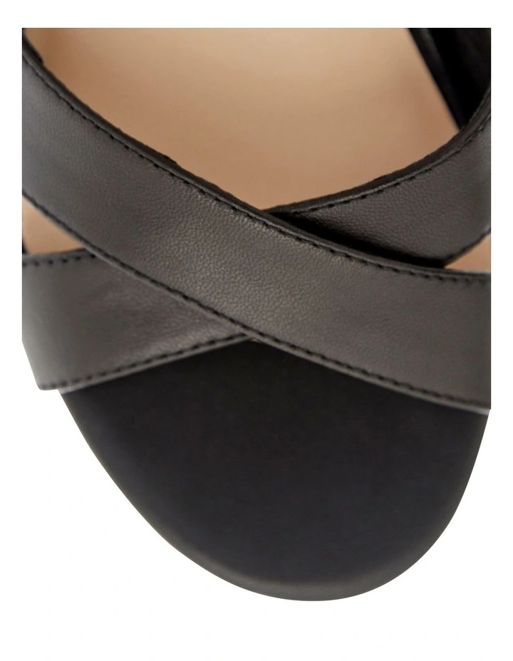 Shelly Leather Sandals in Black image 4