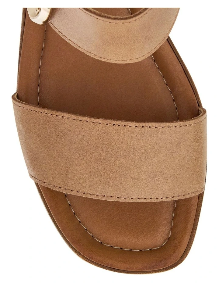Imagine Leather Sandals in Camel image 4