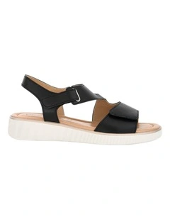 Soraya Leather Sandals in Black
