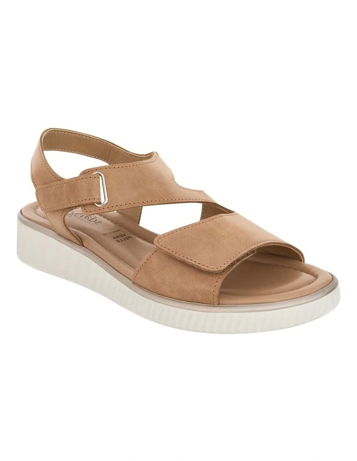 Soraya Leather Sandals in Camel image 2