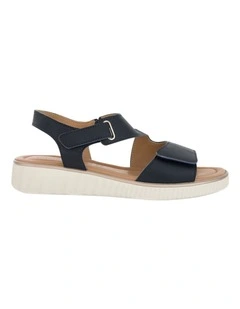Soraya Leather Sandals in Navy