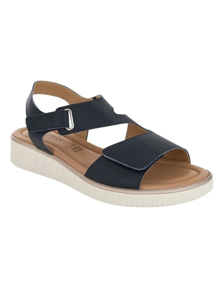 Soraya Leather Sandals in Navy image 2