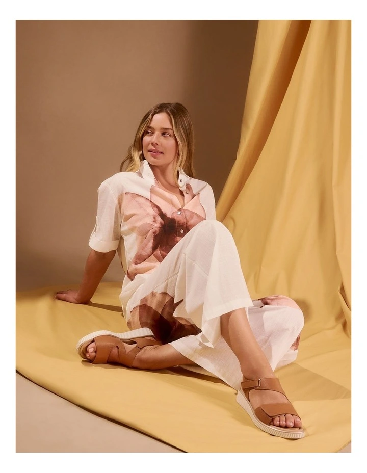 Soraya Leather Sandals in Tan image 2