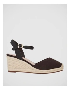 Santos Wedge Sandals in Chocolate Fabric