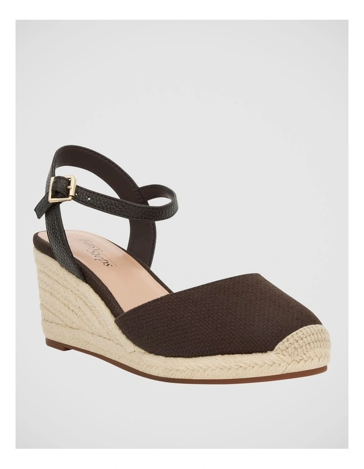 Santos Wedge Sandals in Chocolate Fabric image 2
