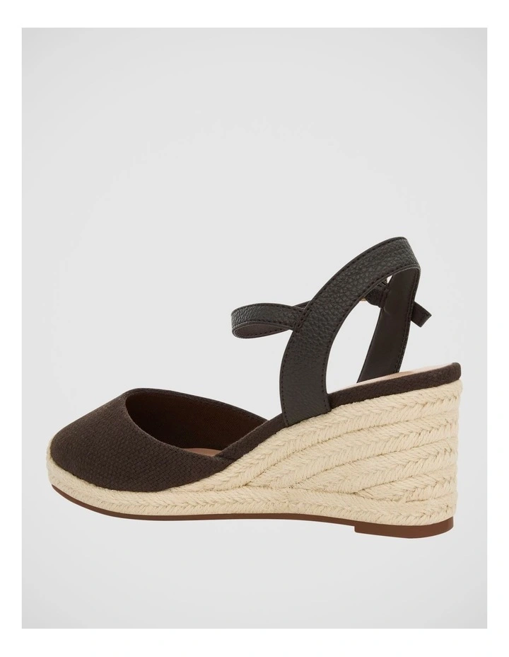 Santos Wedge Sandals in Chocolate Fabric image 3