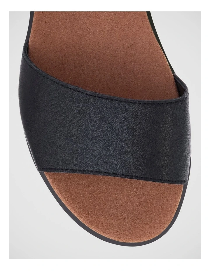 Sybil Wedge Sandals in Black Leather image 4