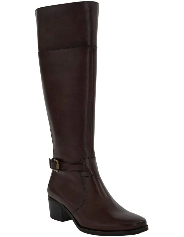 Junction Leather Knee Boots in Brown image 2