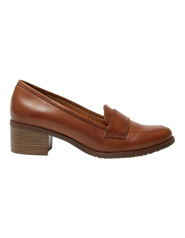 Napoli Leather Heeled Shoes in Mid Brown image 1